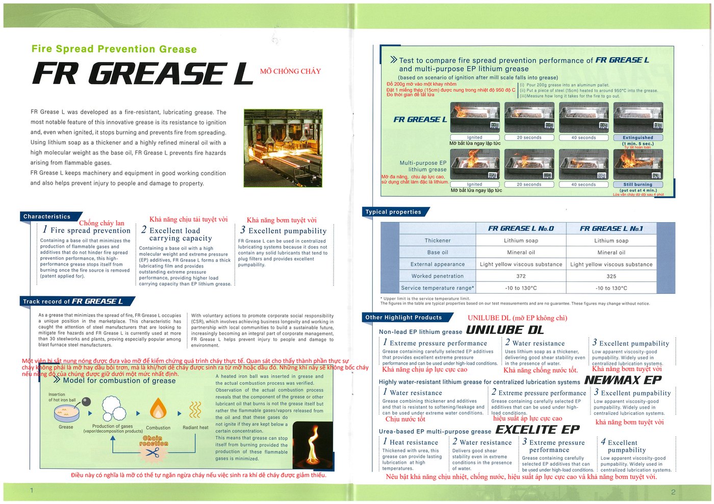 FR GREASE L mỡ chống cháy lan cho thiết bị ngành thép