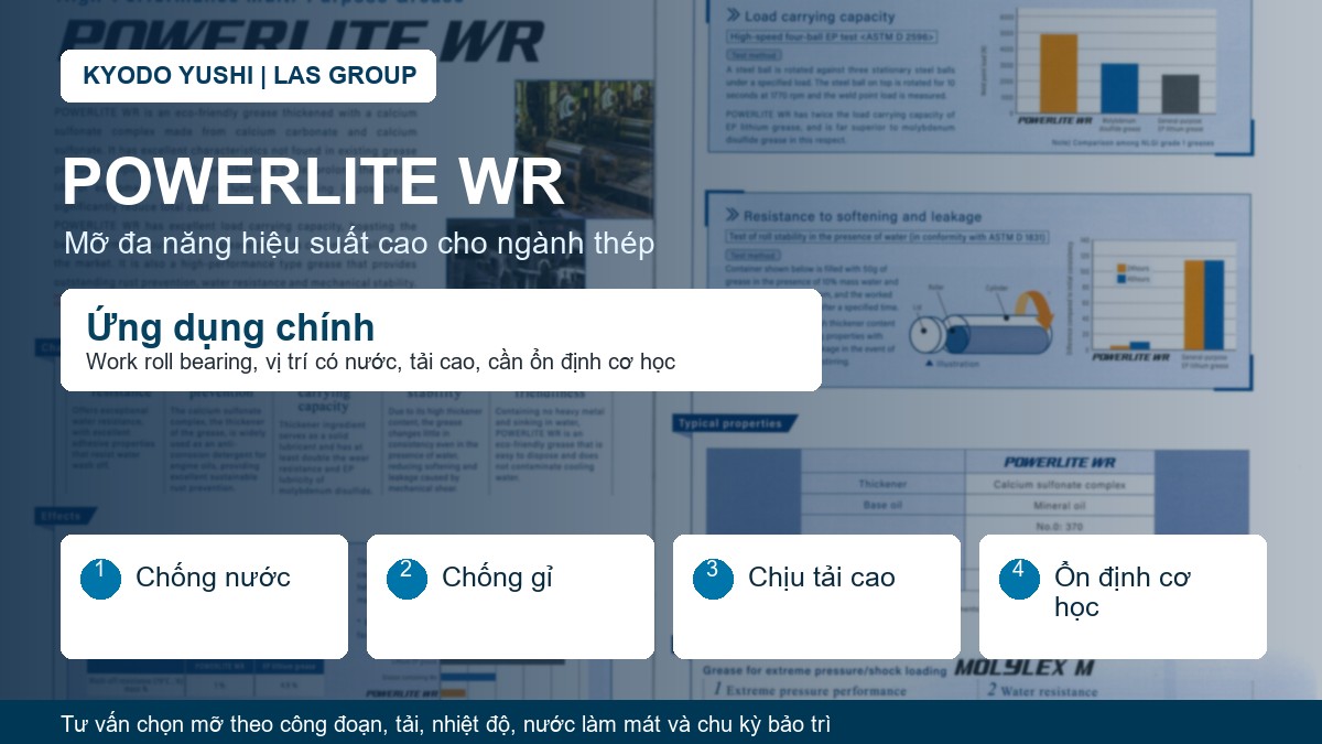 POWERLITE WR mỡ đa năng hiệu suất cao ngành thép